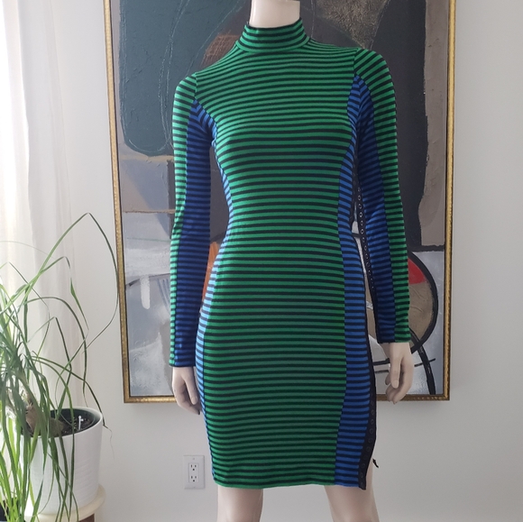 Betsey Johnson | Striped Mini Dress with Snaps - Picture 1 of 10